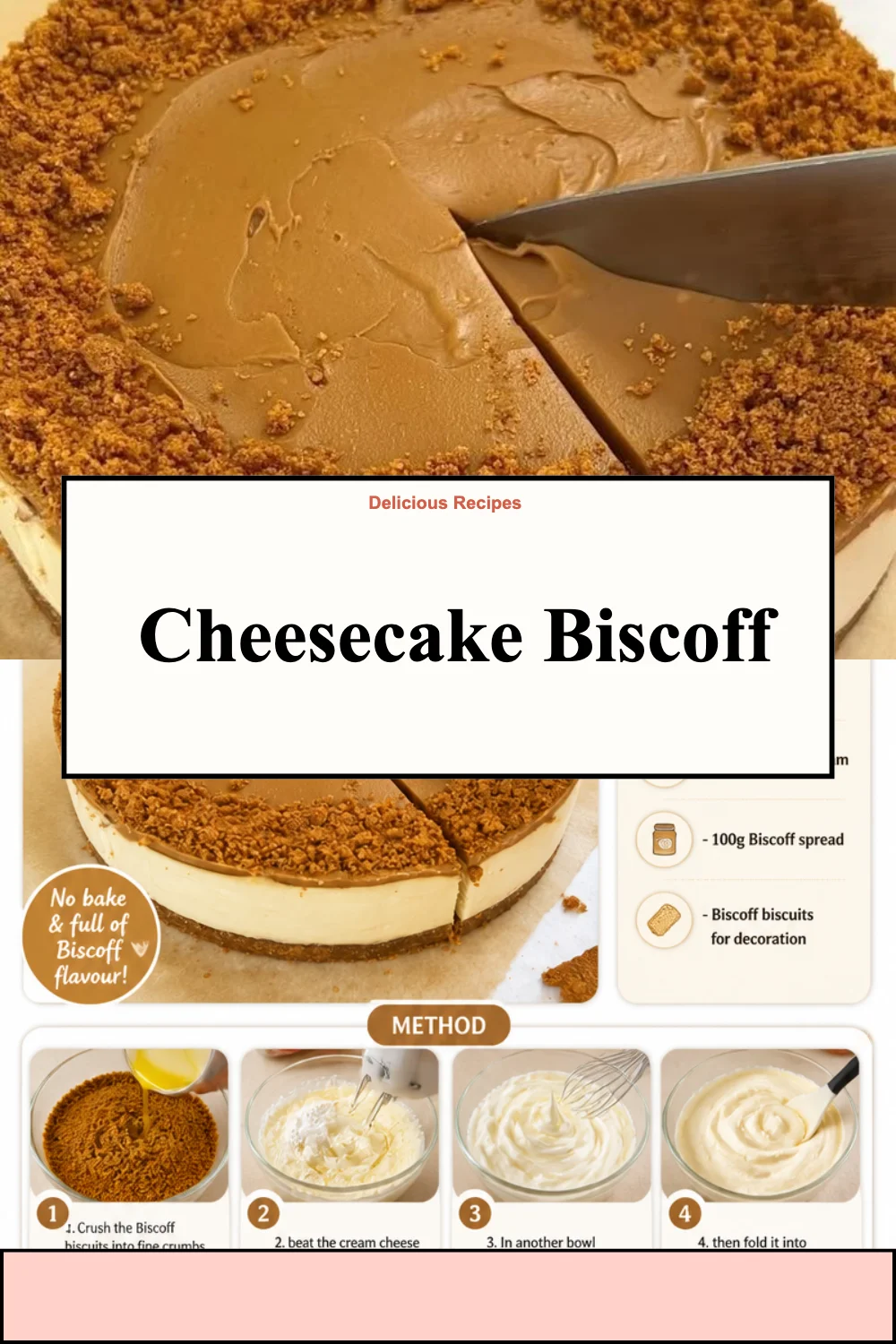 Photo d'un cheesecake Biscoff crémeux et délectable
