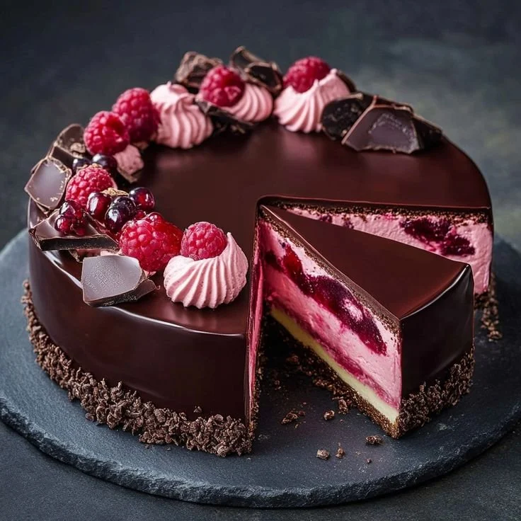 D&eacute;lice Chocolat et Framboise en Entremets