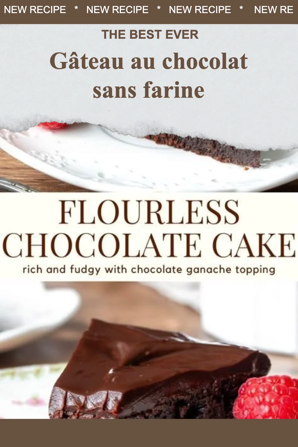 Gâteau au chocolat sans farine, délicieux et moelleux, parfait pour les intolérants au gluten.