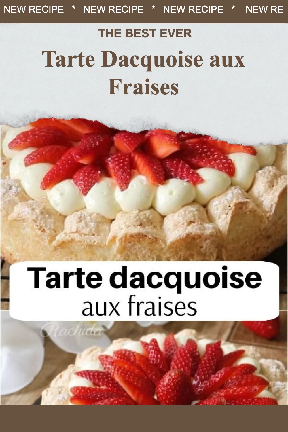 Tarte Dacquoise aux Fraises présentée sur une assiette élégante