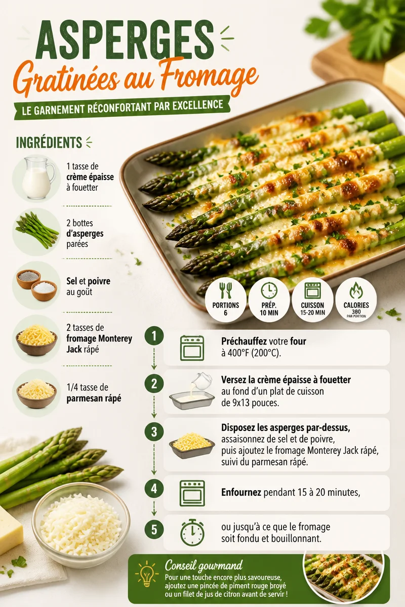 Asperges au fromage cuites au four, délicieux plat d'accompagnement
