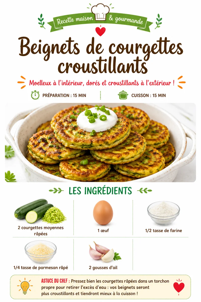 Beignets de courgettes croustillants présentés sur une assiette