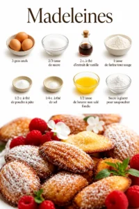 Assortiment de madeleines dorées et moelleuses sur une assiette