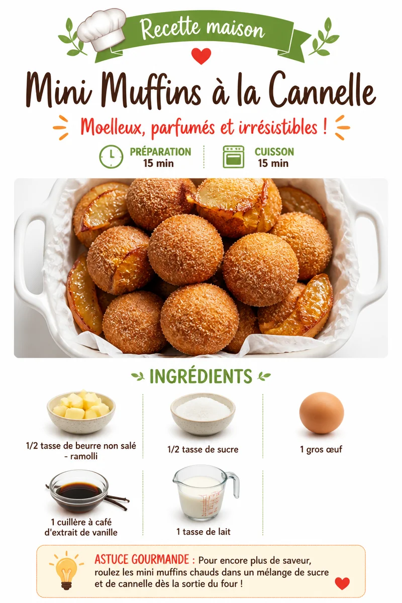 Mini Muffins à la Cannelle dorés et appétissants sur une assiette