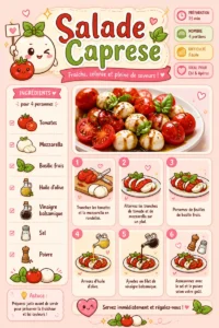 Salade Caprese avec tomates, mozzarella et basilic frais