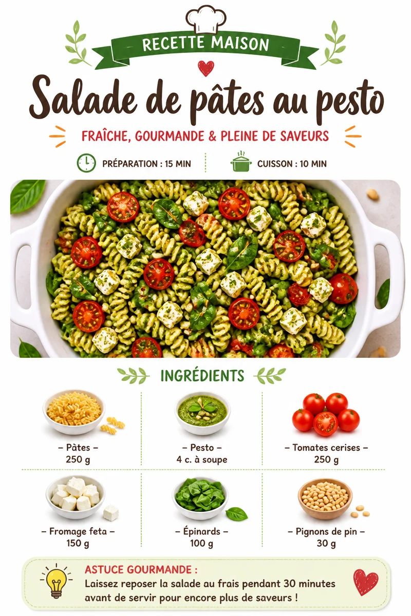 Salade de pâtes au pesto