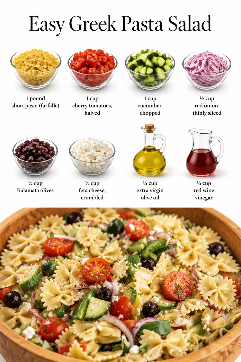 Salade de pâtes grecque facile