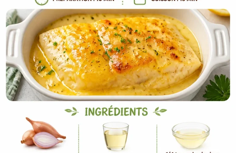 Sauce Beurre Blanc servie sur un plat de poisson gourmet.