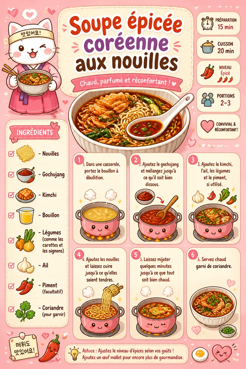 Soupe épicée coréenne aux nouilles