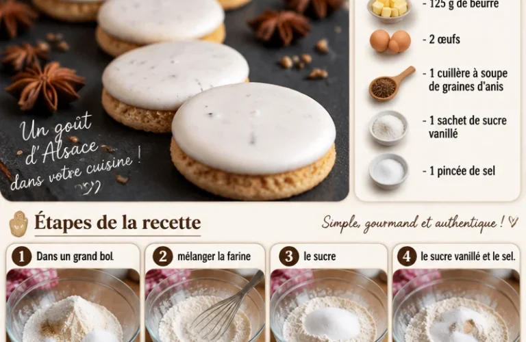 Anis bredele, petits gâteaux de Noël alsaciens à l'anis sur une assiette festive.