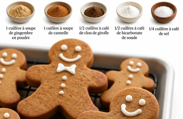 Biscuit en pain d'épices décoré avec des épices et un glaçage sucré.
