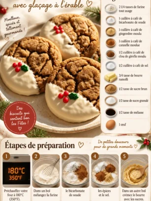 Biscuits au pain d'épice doux avec glaçage à l'érable sur une assiette