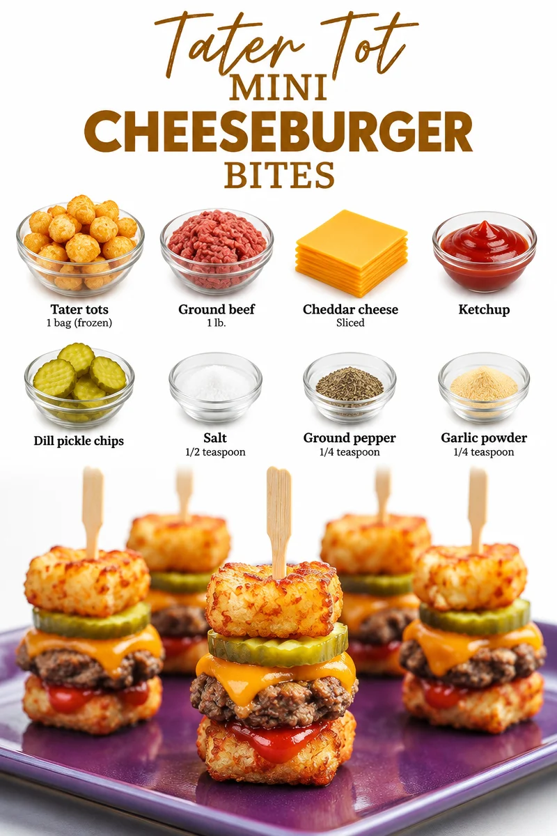 Bouchées de mini hamburgers aux Tater Tots