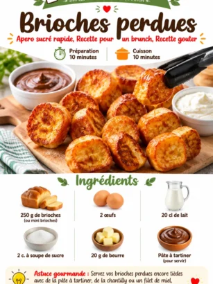 Brioches perdues servies en apéro sucré, parfaites pour un brunch ou un goûter