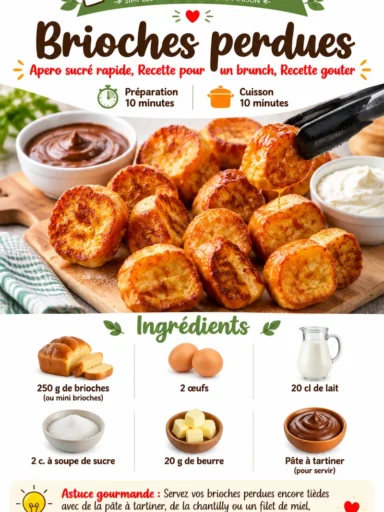 Brioches perdues servies en apéro sucré, parfaites pour un brunch ou un goûter