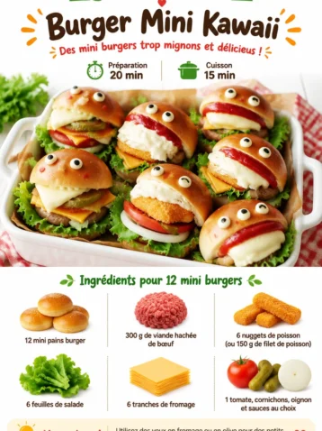 Burger Mini Kawaii mignon en forme de hamburger