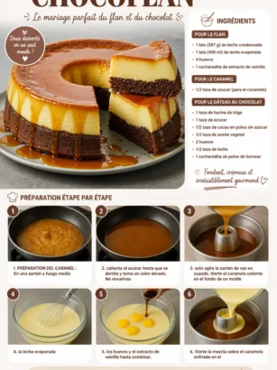 Chocoflan, un dessert mexicain au chocolat et flan délicats