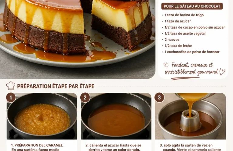 Chocoflan, un dessert mexicain au chocolat et flan délicats