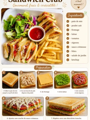 Délicieux Club de Sandwiches avec ingrédients frais et savoureux