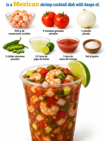Cocktail de crevettes à la mexicaine avec tomates, oignons et piments épicés