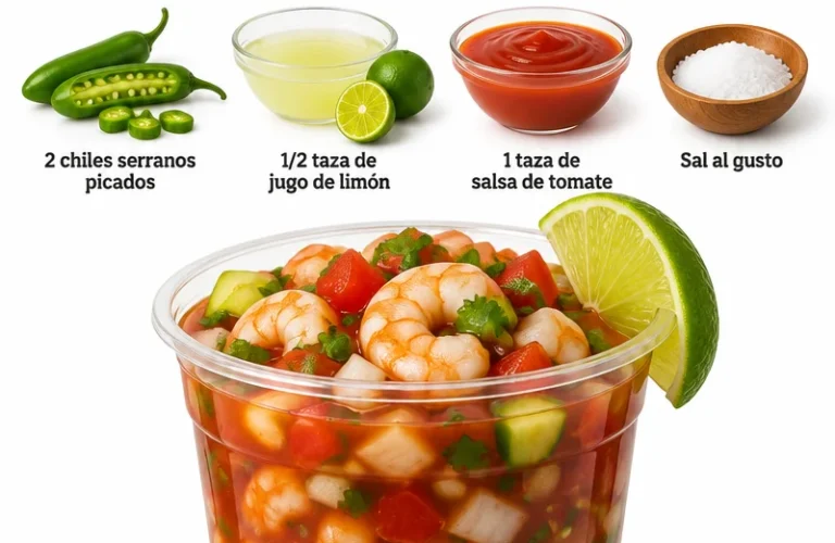 Cocktail de crevettes à la mexicaine avec tomates, oignons et piments épicés