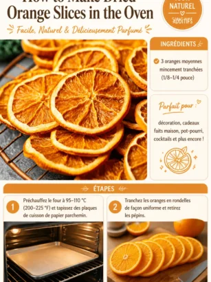 Tranches d'orange séchées au four prêtes à déguster.