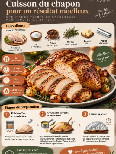 Chapon rôti à la cuisson parfaite pour un plat moelleux et gourmet