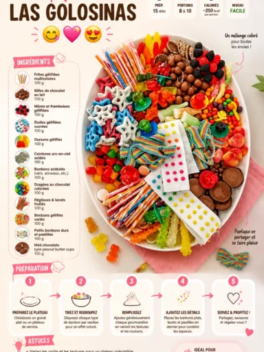 Un assortiment de friandises sucrées et colorées pour les gourmands.