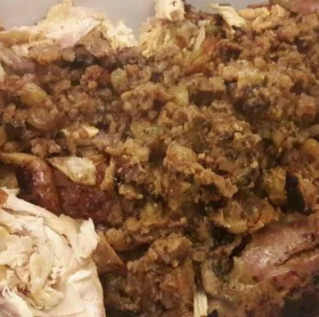Farce moelleuse aux pommes, marrons et champignons préparée à l'atelier de la corvette