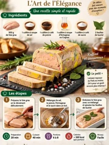 Foie Gras Maison : plat élégant et savoureux pour les amateurs de gastronomie française.