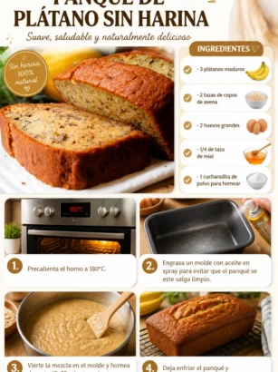 Gâteau à la banane sans farine, un dessert savoureux et sain