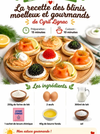 Recette des blinis moelleux et indulgents par Cyril Lignac
