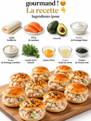 Recette d'apéro gourmand avec pâte feuilletée et ingrédients délicieux.