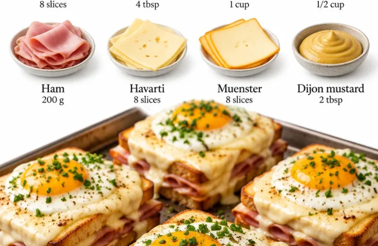 Croque Madame: jambon, fromage et sauce crémeuse, parfait pour le brunch