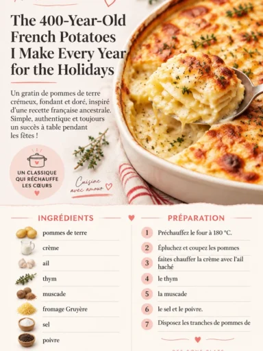 Recette traditionnelle de pommes de terre françaises pour les fêtes de fin d'année.