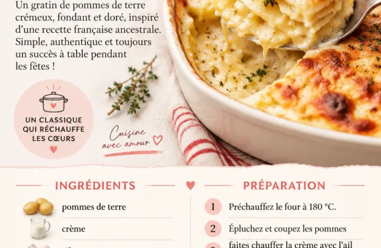 Recette traditionnelle de pommes de terre françaises pour les fêtes de fin d'année.