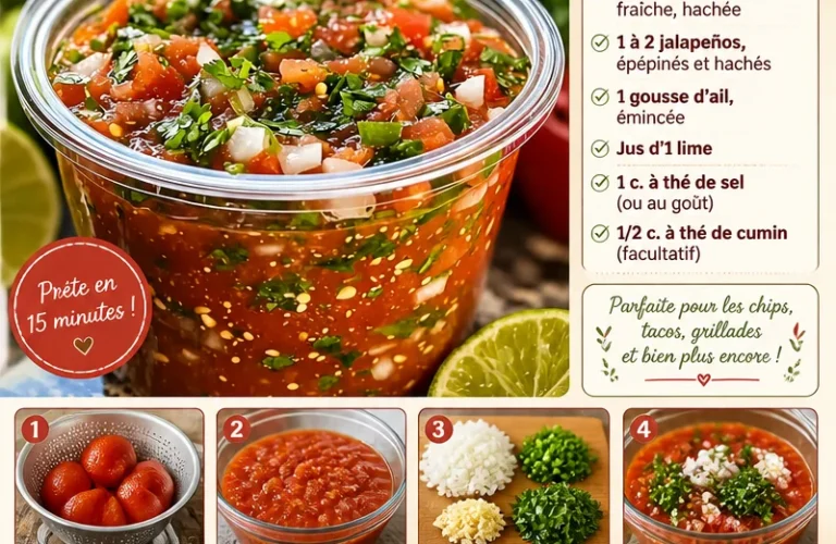 Recette de salsa maison avec ingrédients frais et savoureux