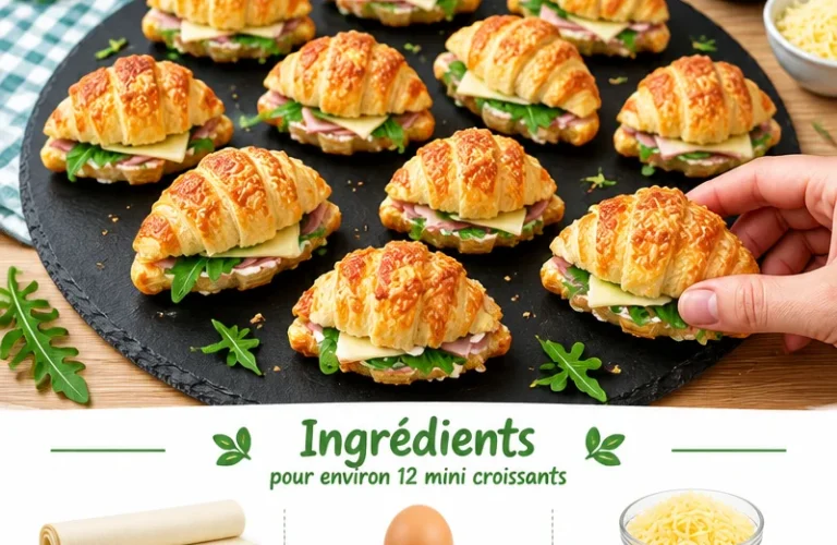 Mini croissants au fromage croustillants et savoureux, idéaux pour le snack