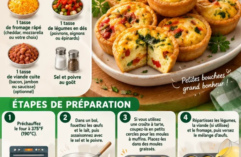 Délicieuses mini quiches variées sur une assiette