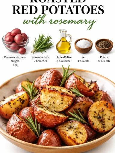 Pommes de terre rouges rôties dorées et croustillantes présentées sur une assiette