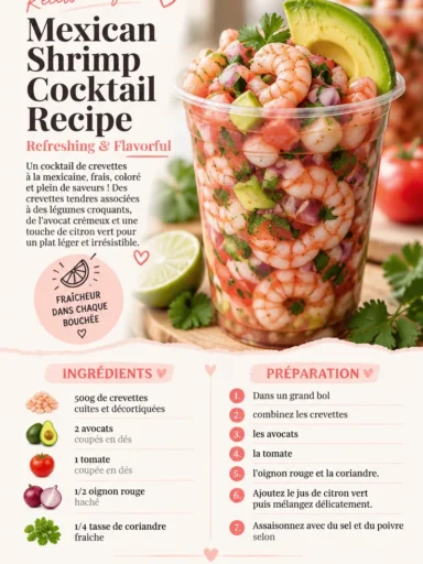 Cocktail de crevettes mexicain, plat rafraîchissant et savoureux