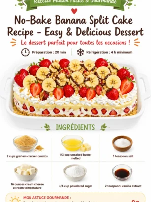 Gâteau à la banane éclatée sans cuisson, un dessert facile et savoureux