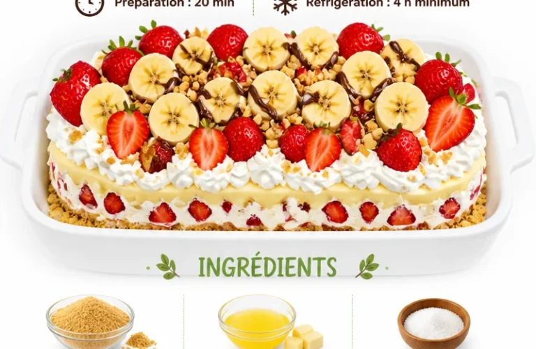 Gâteau à la banane éclatée sans cuisson, un dessert facile et savoureux
