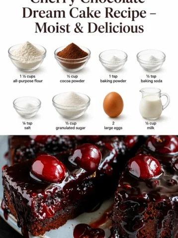 Gâteau Rêve de Chocolat Cerise moelleux et délicieux sur une assiette