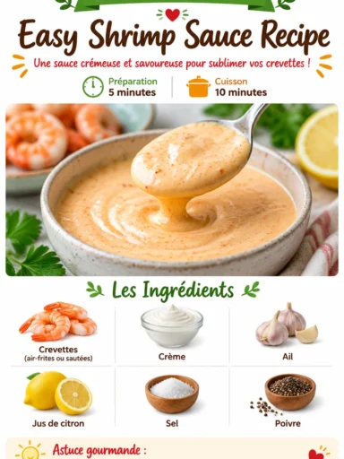 Recette de sauce aux crevettes facile pour accompagner vos plats de fruits de mer.