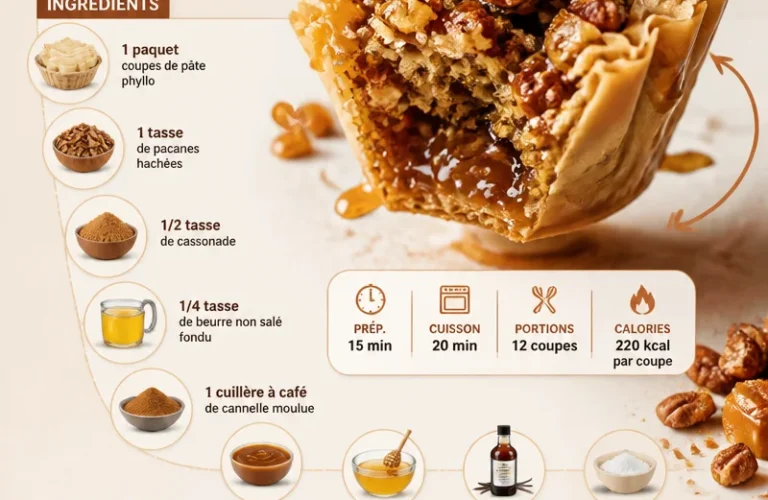 Tasses de baklava au caramel et noix de pécan, un dessert irrésistible.