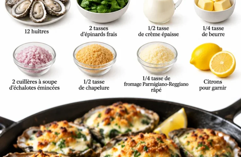 Recette des huîtres Rockefeller délicieusement gratinées