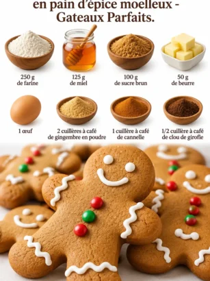 Gâteau bonhomme en pain d'épice moelleux décoré pour les fêtes
