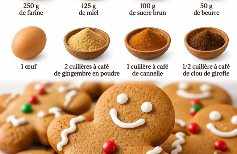 Gâteau bonhomme en pain d'épice moelleux décoré pour les fêtes