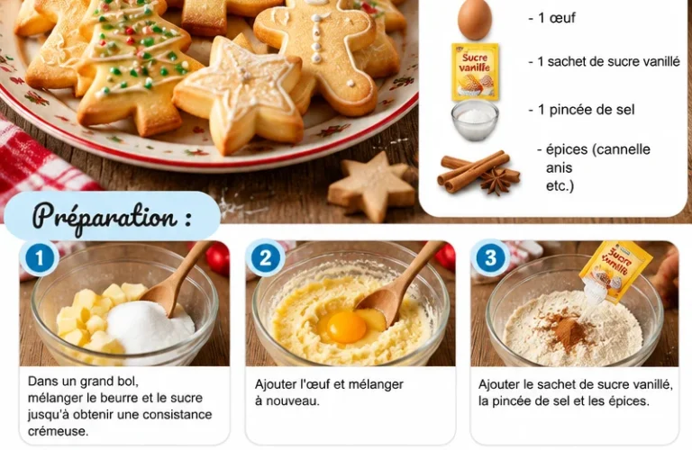 Sablés de Noël décorés pour des activités de cuisine hivernales en maternelle